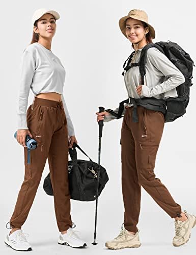 BVVU ženski teretni joggeri lagane suho planinarske hlače na otvorenom vodootporne atletske vježbe hlače sa džepovima sa zatvaračem