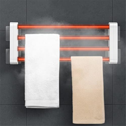 N / A Električna grijana ručnik željeznički sušilica bijela kupaonica polica za uklanjanje odjeće Sklopiva