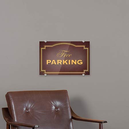CGsignLab | Besplatni parking -Kasičar smeđi Premium akrilni znak | 18 x12