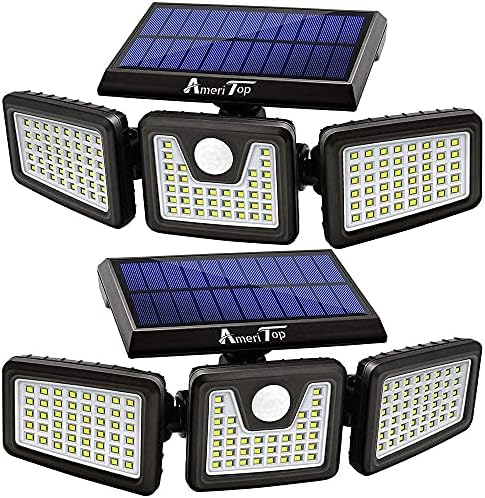 AMERITOP BUNDLE - 2 pakovanje Crna LED solarna senzora motala i 2 pakovanja bijela LED solarna senzora solarne