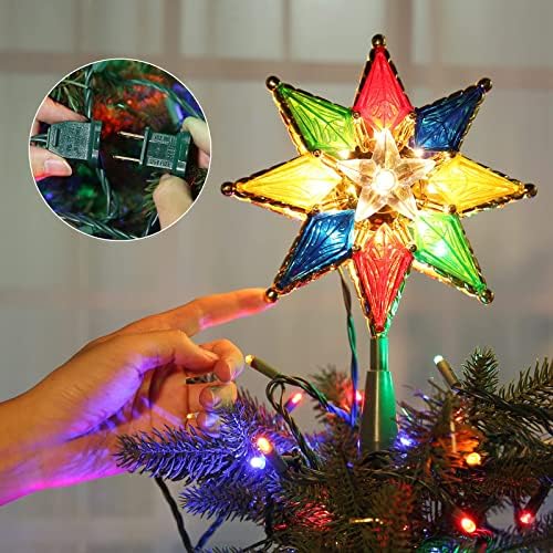 Brizled 300 LED boja promjena božićnih svjetala + 8-točka multi kolor zvijezda Xmas stablo za božićnu zabavu