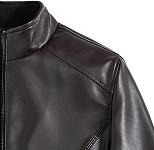 Muška kožna jakna sa ovratnikom lagana Umjetna kožna jakna za motocikle Casual Slim Fit Zip Up Biker Coat