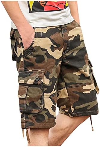 Muške kratke hlače, muški ležerni useženi ushirani pantalone sa srednjim strukom Multi džepovi na otvorenom