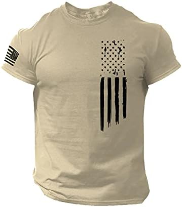Patriotski majice za muškarce kratki rukav, Muška američka zastava T-Shirt Patriotski Vintage Shirts Juli
