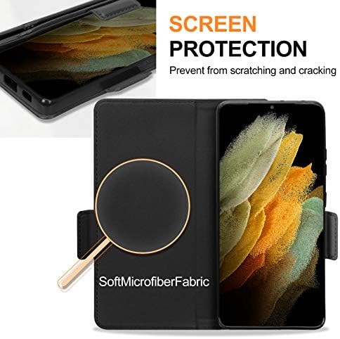 Fyy futrola za Samsung Galaxy S21 Ultra 5G 6.8, [magnetno zatvaranje] luksuzna kožna torbica za novčanik
