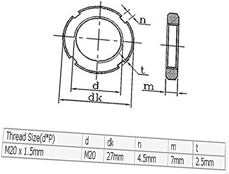 X-DREE 4 kom M20 x 1.5 mm četiri-Slot prorezom okrugli matice za Hook Spanners(Tuercas redondas