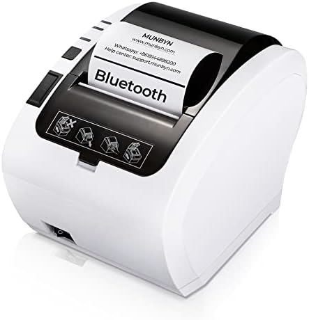 PUNSYN BLUETOOTH 5.0 Printer za prijem P047, 80 mm POS pisač i crne ladice za blagajnu, 16 široka novčana ladica s prijenosnim novčićem