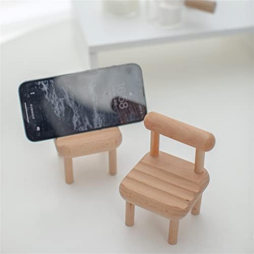 Tornpp Mala stolica Mobilni telefon, ručno rađen drvet Potpuno podesivi sklopivi nosač kožnica za radne površine Kompatibilan sa iPhoneom 14 13 12 11 Pro XS XS max XR X, Samsung Svi nosač svih telefona