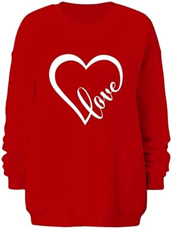 Žene Ljubavno srce Dukserica Teen Valentines Majica Sretna majica za Valentinovo