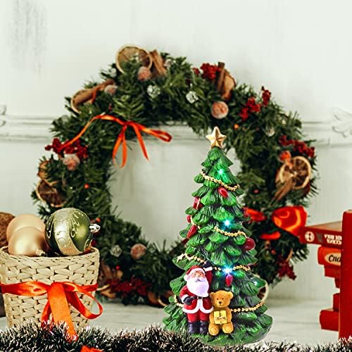 Koncenttop tabletop božićno drvce, 11-inčno mini božićno drvce sa muzičkom kutijom Resovska radna površina rotirajuća božićna drveća figurica reproducira, male Xmas stablo, sretan božićni ukras,