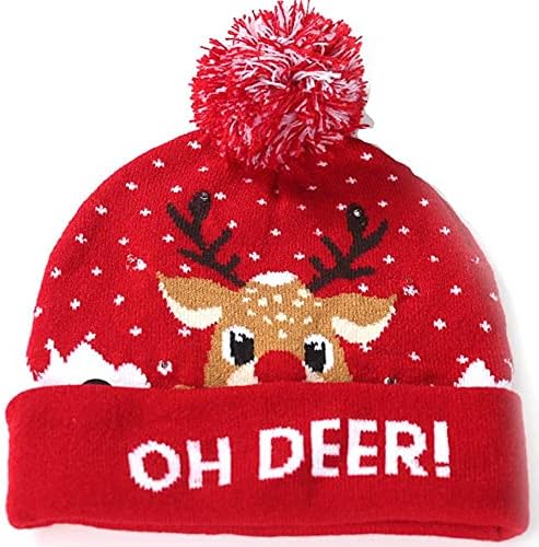 Zonster Božićni šešir LED svijetlog džemper pleteni božićni beski za djecu
