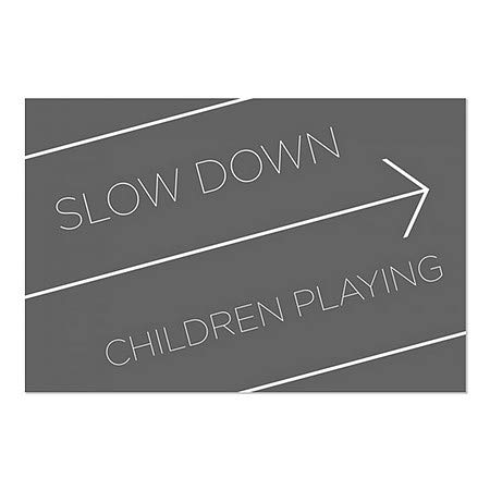 CGsignLab | Slow down djeca igraju-abični crni prozor za klizanje | 30 x20