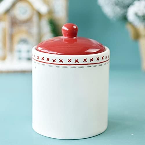 Luxshiny Božić kolačić Ceramic Gnome candy Jar sa poklopcem za čuvanje hrane Jar odmor tretira