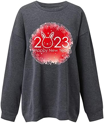 Jjhaevdy ženska majica sa dugim rukavima 2023, okruglog vrata, pulover za rame, klasična lagana