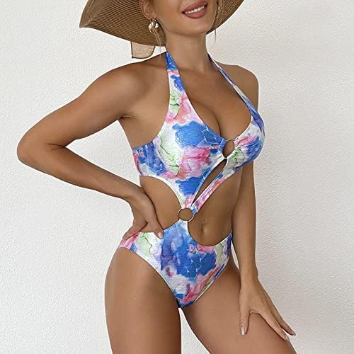 Napuljna ženska ljetna seksi 1 komad kupaći kostim otisnuta seksi šuplji modni kaim kupaći kostim kristal