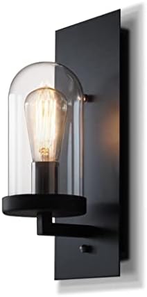 CZDYUF potkrovlje stakleni zid Sconce Light Fixture Retro Američka lampa svetiljka crni Metal unutrašnji