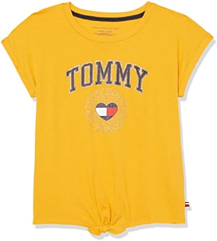 Tommy Hilfiger Djevojke' Kratki Rukav Kravatu Prednji Čvor Grafički T-Shirt