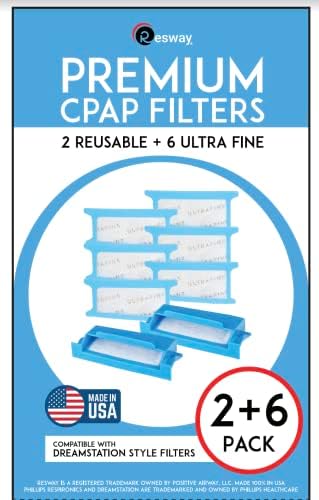 Premium Resway CPAP filteri / Ultra Fine filteri za jednokratnu upotrebu + filteri za višekratnu upotrebu / kompatibilni sa Philips Respironics Dreamstation mašinom