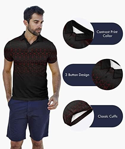 GEEK rasvjeta Polo majice za muškarce - Golf Shirt kratki rukav vlaga Wicking tenis majice mrežaste sportske