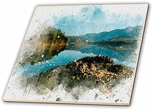 Planina 3drose sa plavom Jezerskom slikom akvarelnih pločica