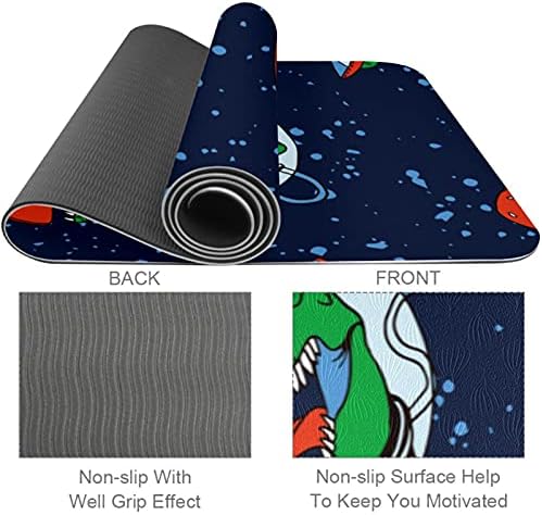 Siebzeh Dinosaur u svemiru Premium Thick Yoga Mat Eco Friendly Rubber Health & amp; fitnes Non Slip Mat za sve vrste vježbe joge i pilatesa