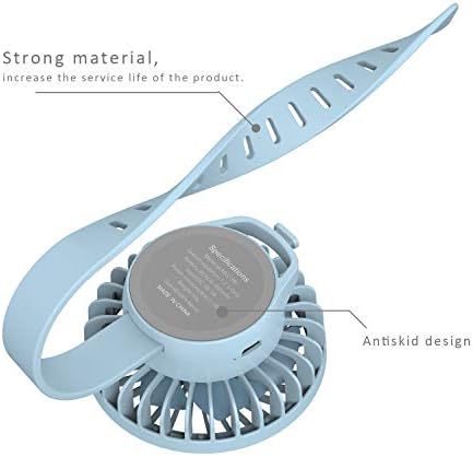 Aquatrend Personal Mini ventilator za zglob, 3 brzina džepa ventilator s podesivim narukvicom, zaštitnim USB punjivim ventilatorom za unutrašnje i vanjske