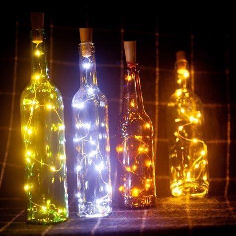 URToys 5pcs razne boje 1m 10led solarni pogon vino boca pluta oblik Božić Shining LED bakar Garland