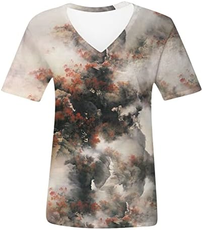 Ženski ljetni vrhovi modni casual tiskani s kratkim bluzama kratkih bluza kratkih bluza kratkih bluza