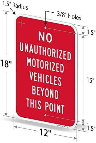 SmartSign Nema neovlaštenih motoriziranih vozila izvan ove tačke znaka - 2 pakovanja, 18 x 12 inča,