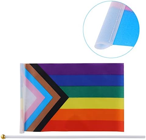 Hananona 50 kom. Mali napredak Pride Rainbow Flags Mini LGBT gay ručne ručne zastave Oprema za zabavu