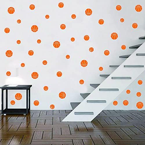 88kom / Set narandžasta košarkaška Sportska Lopta Art Home Decor naljepnica za dečake košarkaški uzorak