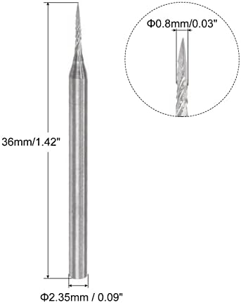 Uxcell skulptura rezbarenje noža graviranje profil Bit 0.5 mm Dia volfram čelik v-tačka ruter Bit za Metal kameno