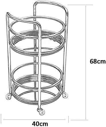 HTLLT stalak za skladištenje Zlatna okrugla mobilna kolica za posluživanje od nerđajućeg čelika na točkovima