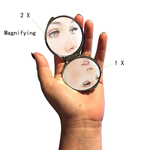 Ogledalo, ogledalo za šminkanje, tema ribe džepnog ogledala, prenosivo ogledalo 1 X 2x uvećanje