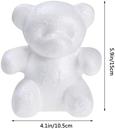 ValicLud 4pcs pjena medvjeda model modeliranje polistirene pjenastog medvjeda plijesni bijeli diy zanat