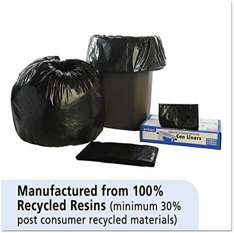 Stout T3340B15 reciklirane plastične vrećice za smeće 33gal 1,5mil 33 x 40 smeđa / crna 100 / ct