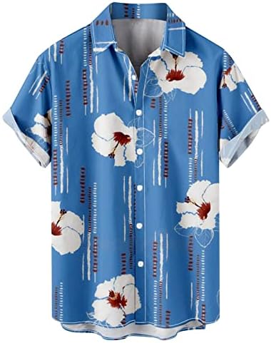 Zervoba muške štampane havajske majice s kratkim rukavima na plaži majice pakiranje majica