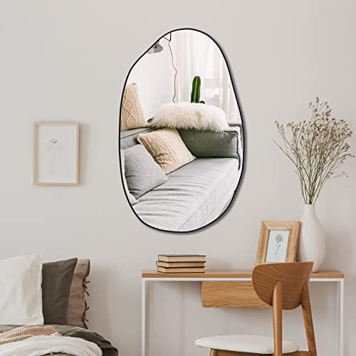 CASSILANDO nepravilno zidno ogledalo, asimetrično ogledalo zidno, jedinstveno toaletno ogledalo, oblikovano toaletno ogledalo ukrasno za dnevni boravak, kupatilo, spavaću sobu, dekor ulaznog zida, 33,5×20,5
