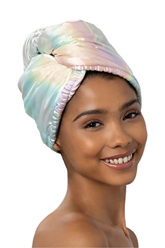 Kitsch Satin Wrapped Microfiber Hair ručnik - brzo sušenje kovrčave kose za žene mokra kosa / ručnik od mikrovlakana
