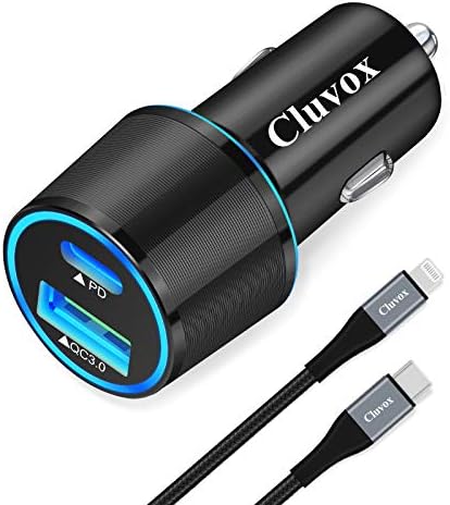 Cluvox 20W adapter za auto punjač sa MFI certificiranim najlonskim kablom Kompatibilan za iPhone 14/13/12 /