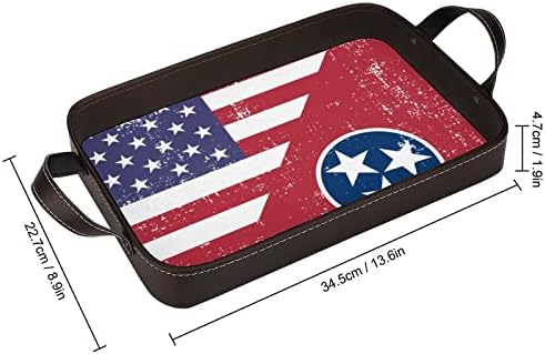 Amerika Tennessee State Flag kožna dekorativna ladica Personalizirani organizator skladištenja