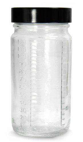 Qorpak GLC-01552 Clear Glass diplomirana srednja okrugla boca sa 58-400 crna fenolna celuloza / vinilna obložena