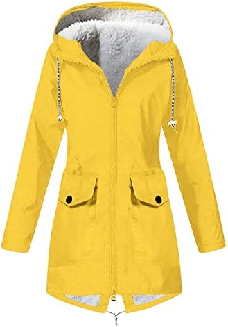 Twwone Winter Jackets za ženska povremena plišana čvrstoća kiša na otvorenom plus vodootporan kapuljač