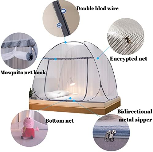 Fancylovesotio mreža za komarce za krevet sa mrežicom za komarce, prenosiva mreža za sklopive krevete