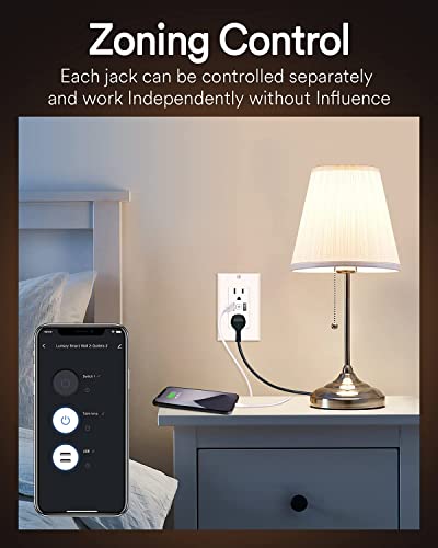 Smart USB utičnica u zidu-pametna električna utičnica koja radi sa Alexa, Google Home, 15 Amp, Nije potrebno