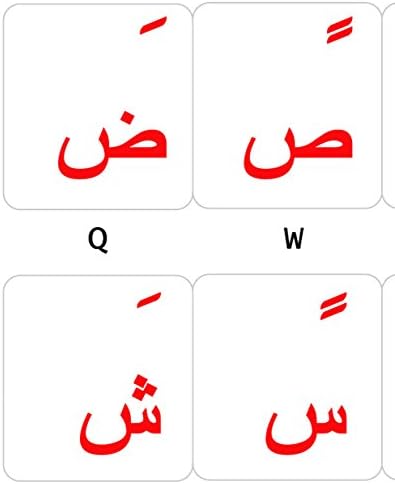 Naljepnice tastature sa crvenim slovima u arapskoj prozirnoj pozadini za bilo koju tastaturu za Laptop računara