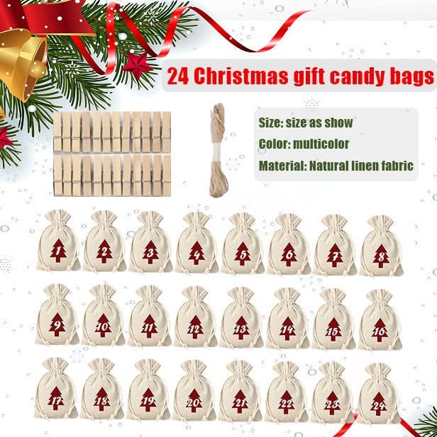 Set naljepnica Božić Digital Jute Bundle Bag Candy star Bag 24kom poklon poklon Home Decor Reverse naljepnice