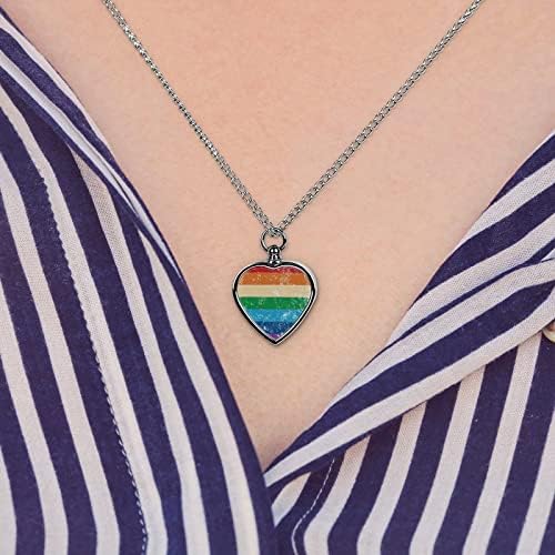 LGBT gay prava zastava za kućne urne ogrlica personalizirani držač pepela privjesak za uspomenu na srce Memorijalni nakit po mjeri jedinstveni poklon