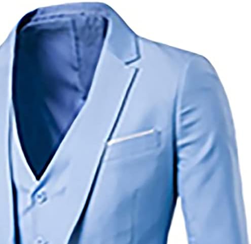 Muška set odijela od 3 komada Slim Fit-a, jedan gumb Solid Jacket Vest hlače trodijelno odijelo