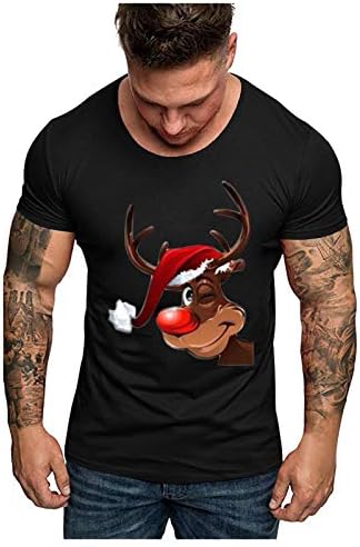 Sretan Božić Shirt muške novi Božić Fashion Elk Print kratki rukav Top Casual udoban vrhova